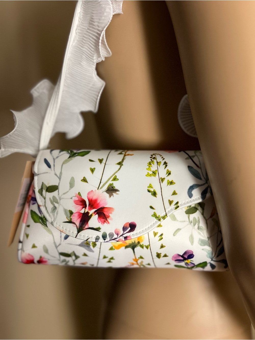 Jewel Badgley Mischka Floral Mini Bag |Lace Handle | Romantic Garden Design